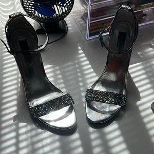 Steve Madden chunky sparkly formal prom heels shoes platforms size 9.5